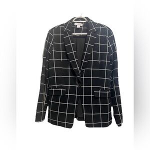 Liz Claiborne Black and White Checkered Blazer
